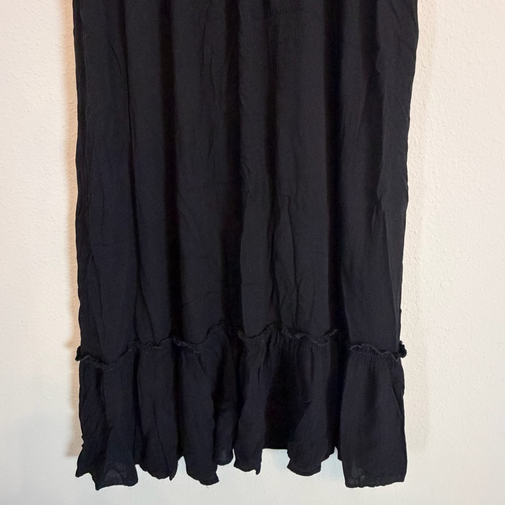 Blush Dress Women 2X Black Crochet Bodice Smocked Boho Midi Sundress Lined - Picture 5 of 10